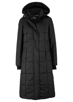 Abrigo acolchado con capucha desmontable Negro