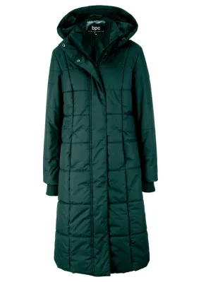 Abrigo acolchado con capucha desmontable Verde intenso