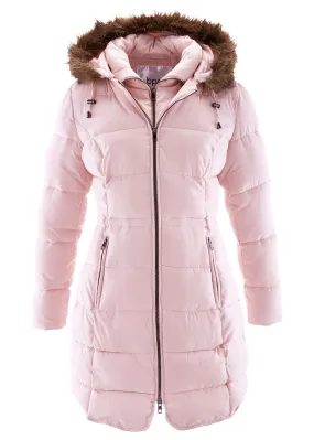Abrigo acolchado para invierno rosa pálido