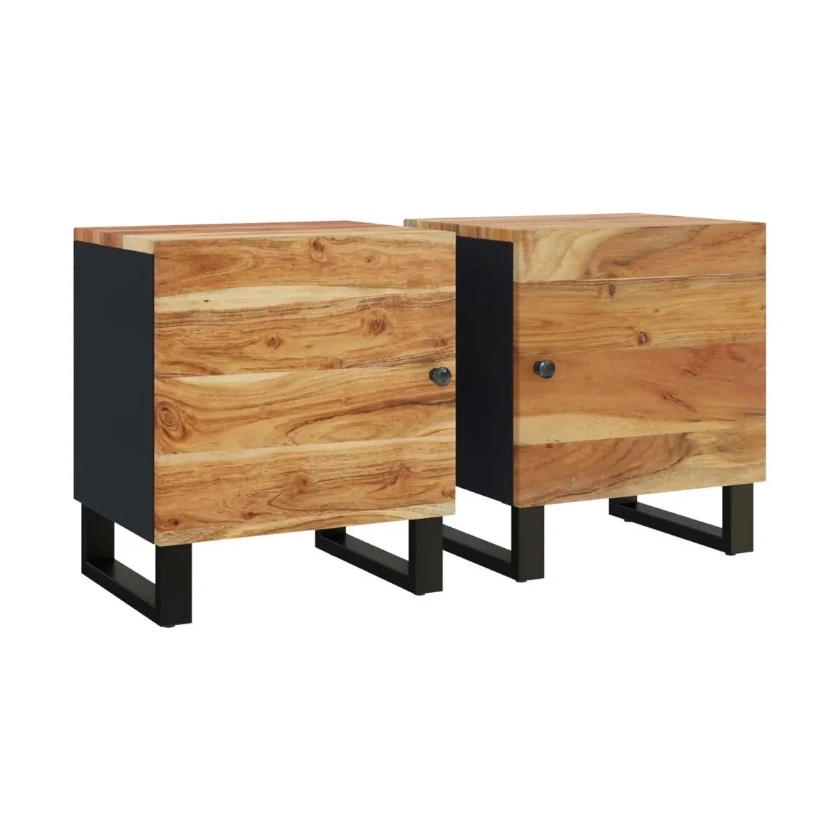 Mesitas de noche 2 uds madera maciza de acacia 40x33x46 cm