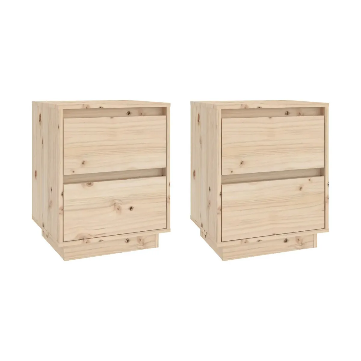 Mesitas de noche 2 uds madera maciza de pino 40x35x50 cm