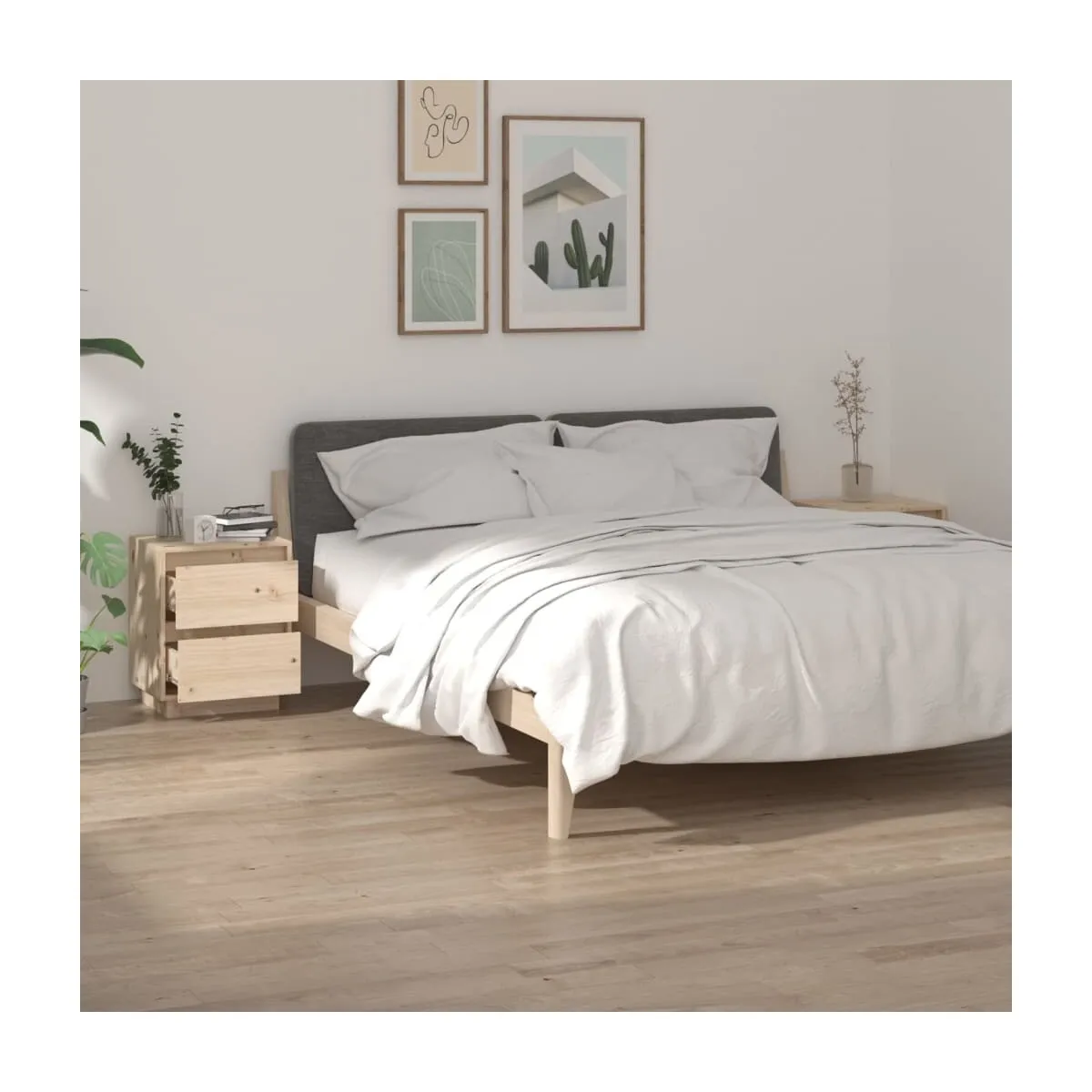 Mesitas de noche 2 uds madera maciza de pino 40x35x50 cm