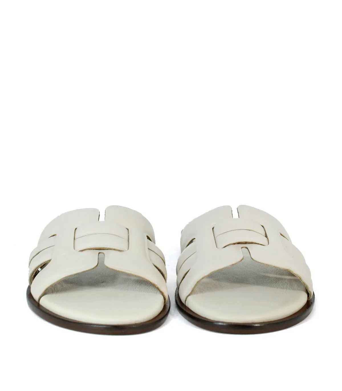 SANDALIAS PLANAS DE PIEL BEIGE APLAUSO IVORY 14100