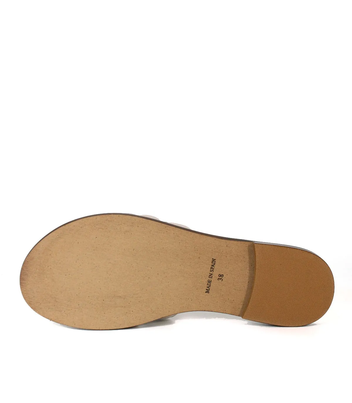 SANDALIAS PLANAS DE PIEL BEIGE APLAUSO IVORY 14100