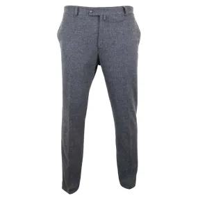 STZ11 - pantalones de lana de espesor de tweed de carbón gris masculino
