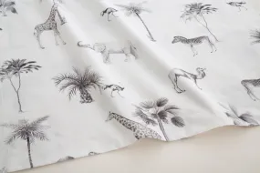 Sábana Encimera de Algodón Percal 200h Cama 135 - Blanco Animales