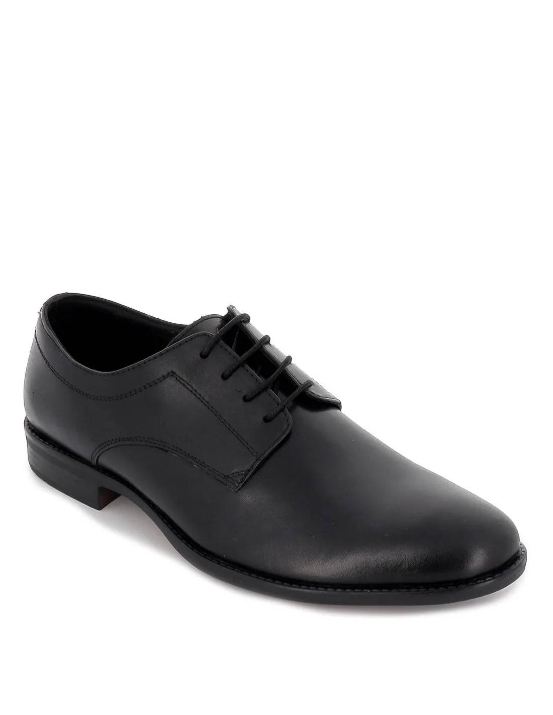 Zapato de cordones en piel suave de gran calidad en negro T2in