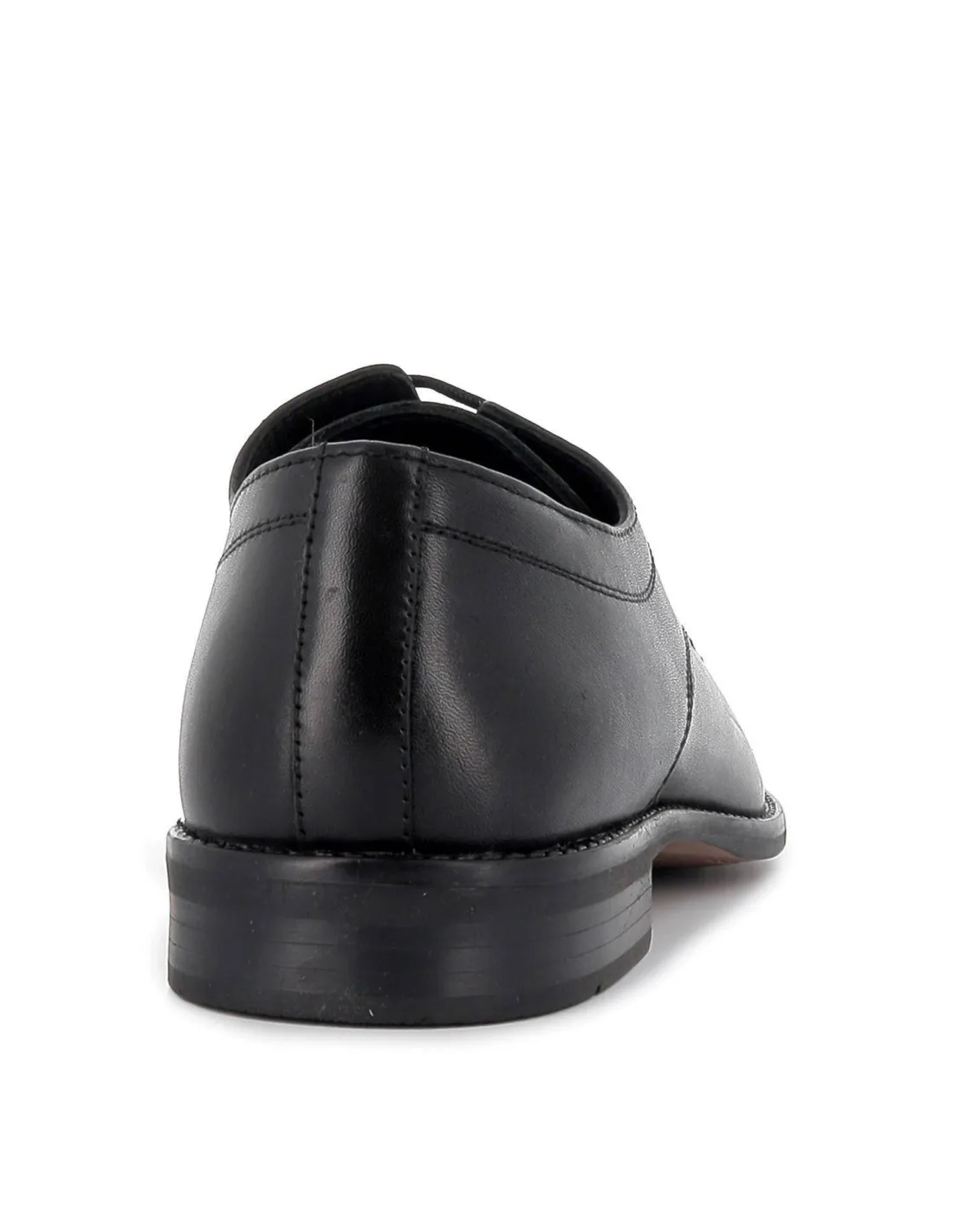 Zapato de cordones en piel suave de gran calidad en negro T2in