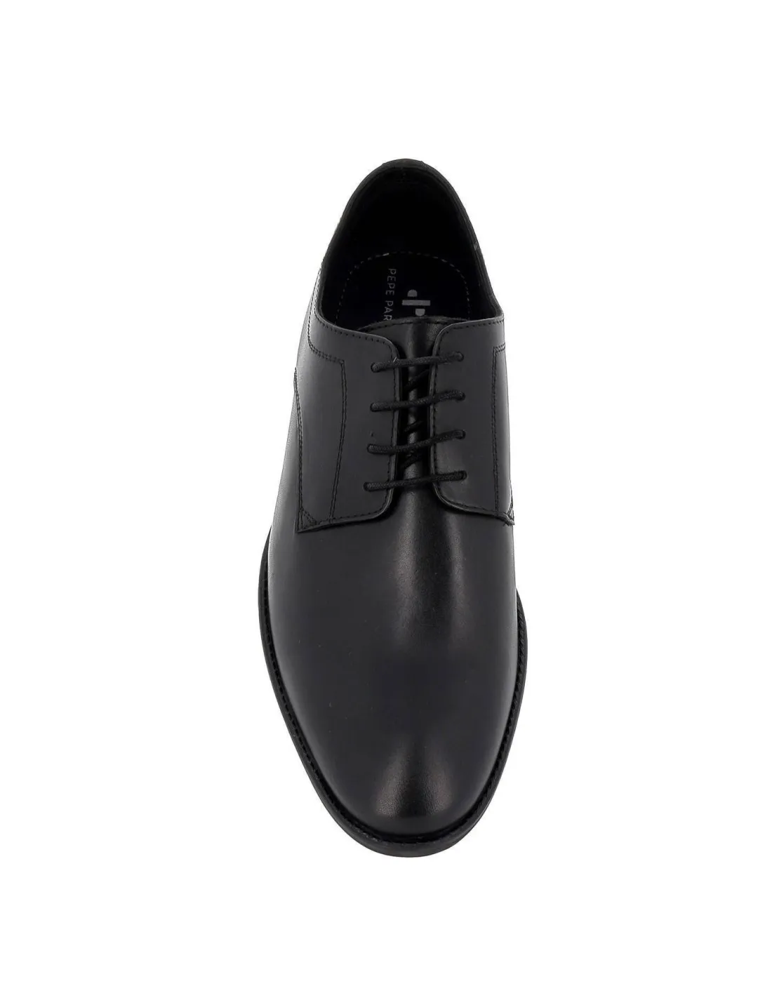 Zapato de cordones en piel suave de gran calidad en negro T2in